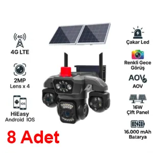 1 Koli (8 Adet) Toptan – BKD 80-GZ 4G Solar Güneş Enerjili Sim Kartlı Akıllı Güvenlik Kamerası