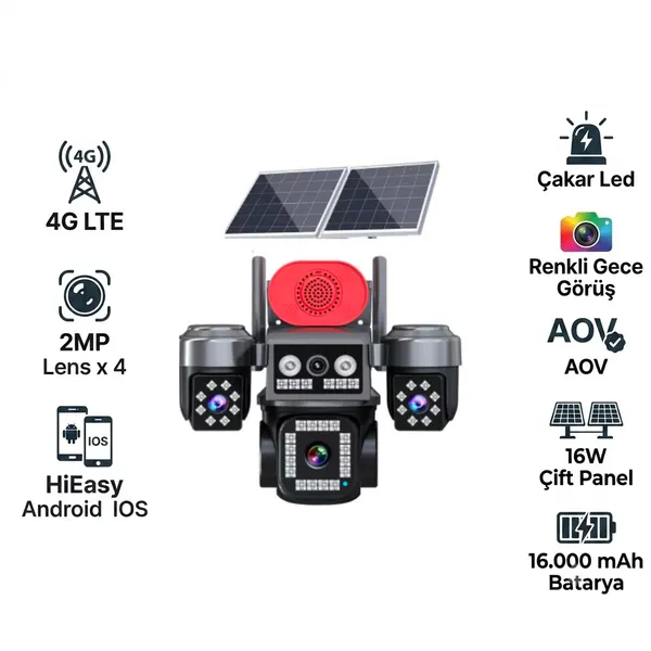BKD 84-GZ 4G Sim Kartlı Solar Panelli Güvenlik Kamerası