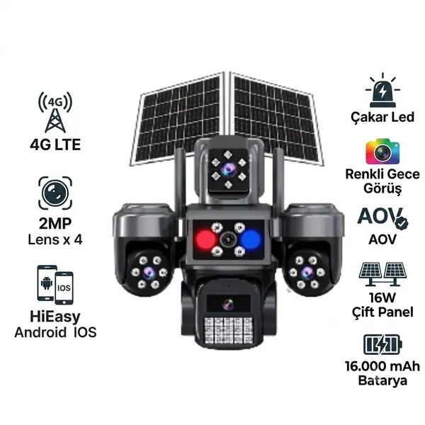 BKD 85-GZ 4G Sim Kartlı Solar Panelli Güvenlik Kamerası
