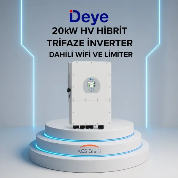 DEYE 20KW HİBRİT TRİFAZE İNVERTER (HV)