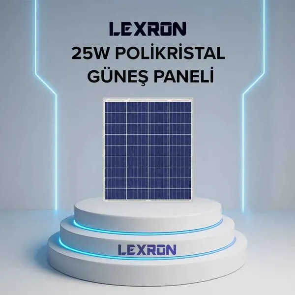 LEXRON 25W POLİKRİSTAL GÜNEŞ PANELİ