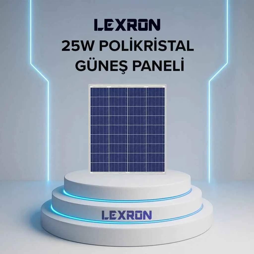 LEXRON 25W POLİKRİSTAL GÜNEŞ PANELİ