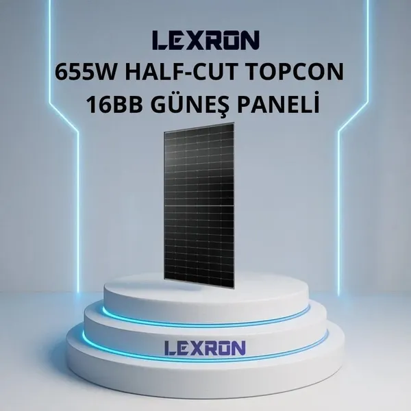 LEXRON 655W HALF-CUT TOPCON 16BB GÜNEŞ PANELİ